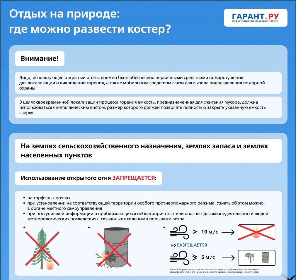 Отдых на природе: где можно размести костер?.